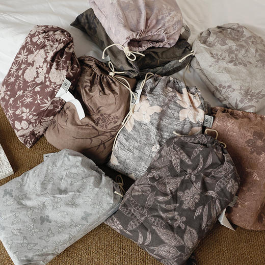 限时闪购 栖蝶语棠繁花入梦轻法式原麻印花五件套 商品图1