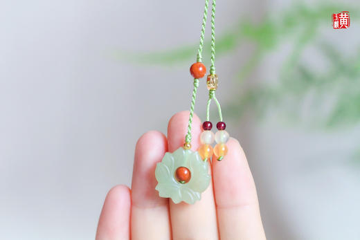 和田玉青玉【莲花】手机挂饰 商品图1