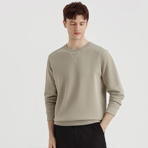 【含绵羊毛】罗蒙男士秋冬加绒卫衣休闲通勤奥粒绒圆领舒适保暖男上衣 商品图3