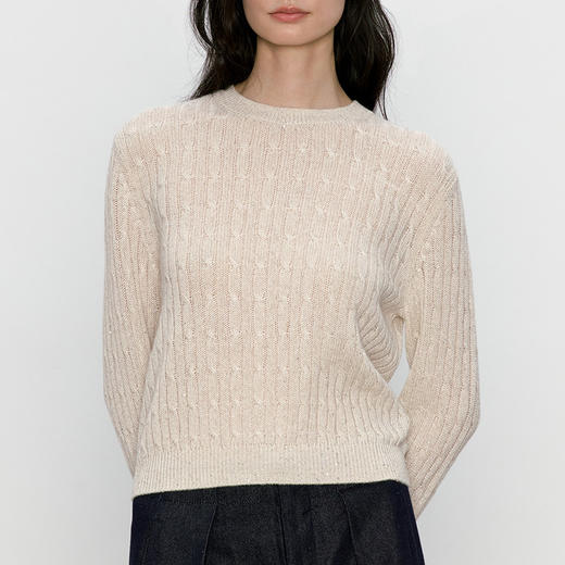 东黎 • 我不被驯化 星河入梦 山羊绒女士秋季圆领绞花套衫 4A97 商品图6