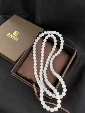 【于田产和田玉95料羊脂白项链】编号HAW25275，规格6mm，34.8克，出证书，发货1~5天，48小时鉴赏期