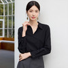 IWY/黑色V领职业衬衫女气质百搭衬衣工装高级感教资面试职业装25B755 商品缩略图0