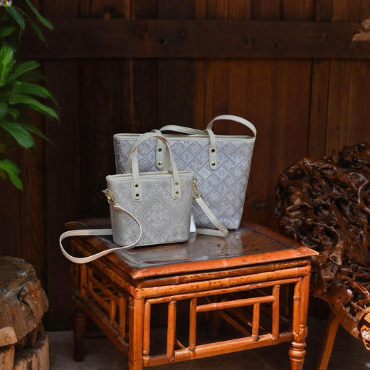 【广西非遗】万吉纹壮锦包托特包女手提包民族风通勤包 商品图11