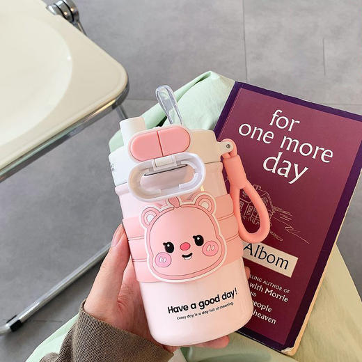 【母婴级内胆！放“芯”喝水】内置硅胶密封圈，开学季儿童316不锈钢保温杯女学生学水杯高颜值便携手提双饮吸管杯子。ra 商品图6