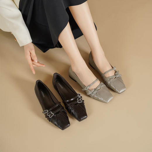 Westory2025年秋季平跟方头芭蕾风单鞋休闲浅口单鞋S25CE76721 商品图1