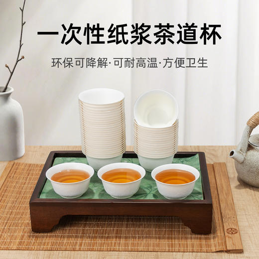喇叭花50ml一次性茶道杯纸浆功夫茶杯小杯子试吃试喝杯环保可降解 商品图1
