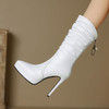 BZ48S8ypti超高跟中筒靴 时尚白色细跟秋冬单靴 防水台冬季女鞋靴子 商品缩略图2