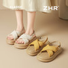 ZHR则则编织度假风厚底凉鞋2025新品松糕底4.5CM增高森系女鞋CE85 商品缩略图3