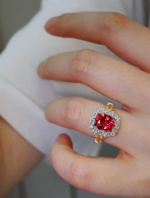 2.18ct刻面红尖晶石戒指 商品图6