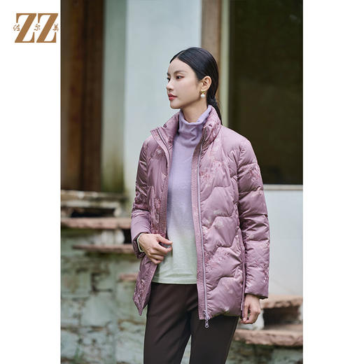 佐尔美冬季新款 时尚气质波浪纹羽绒服女M44YY07 商品图3
