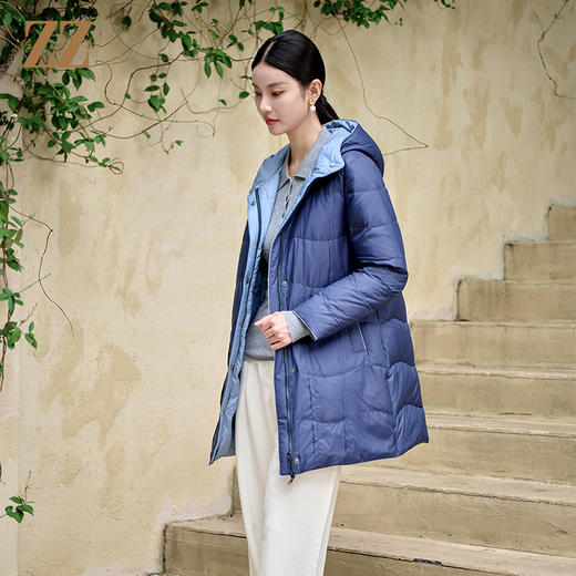 佐尔美冬季新款 双面穿气质百搭羽绒服女新年礼M44YY14 商品图1