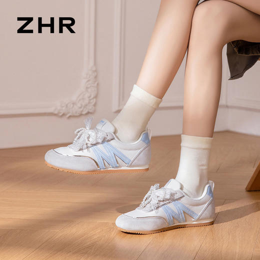 ZHR则则小清新甜美少女感休闲德训鞋蝴蝶结珍珠扣饰可拆卸AK239 商品图3