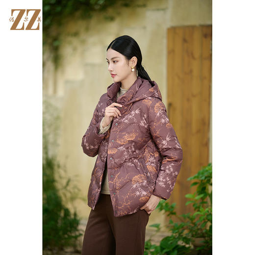 佐尔美冬季新款 气质时尚双面穿连帽羽绒服女M44YY06 商品图2