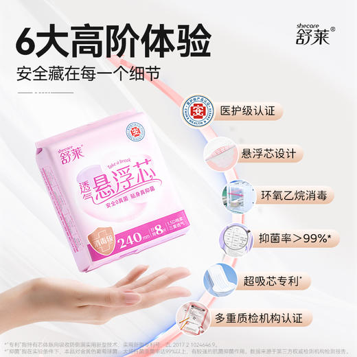 【热销】舒莱消毒级透气悬浮芯卫生巾日夜组合 商品图1