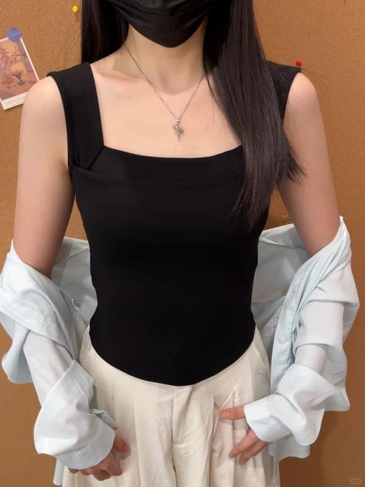 69.9💰得2件！“锁骨天花板”🔥【韩剧女主直角肩一字领背心】肩带加宽有弹力不勒卡，完美遮盖住副乳‼️ 商品图12