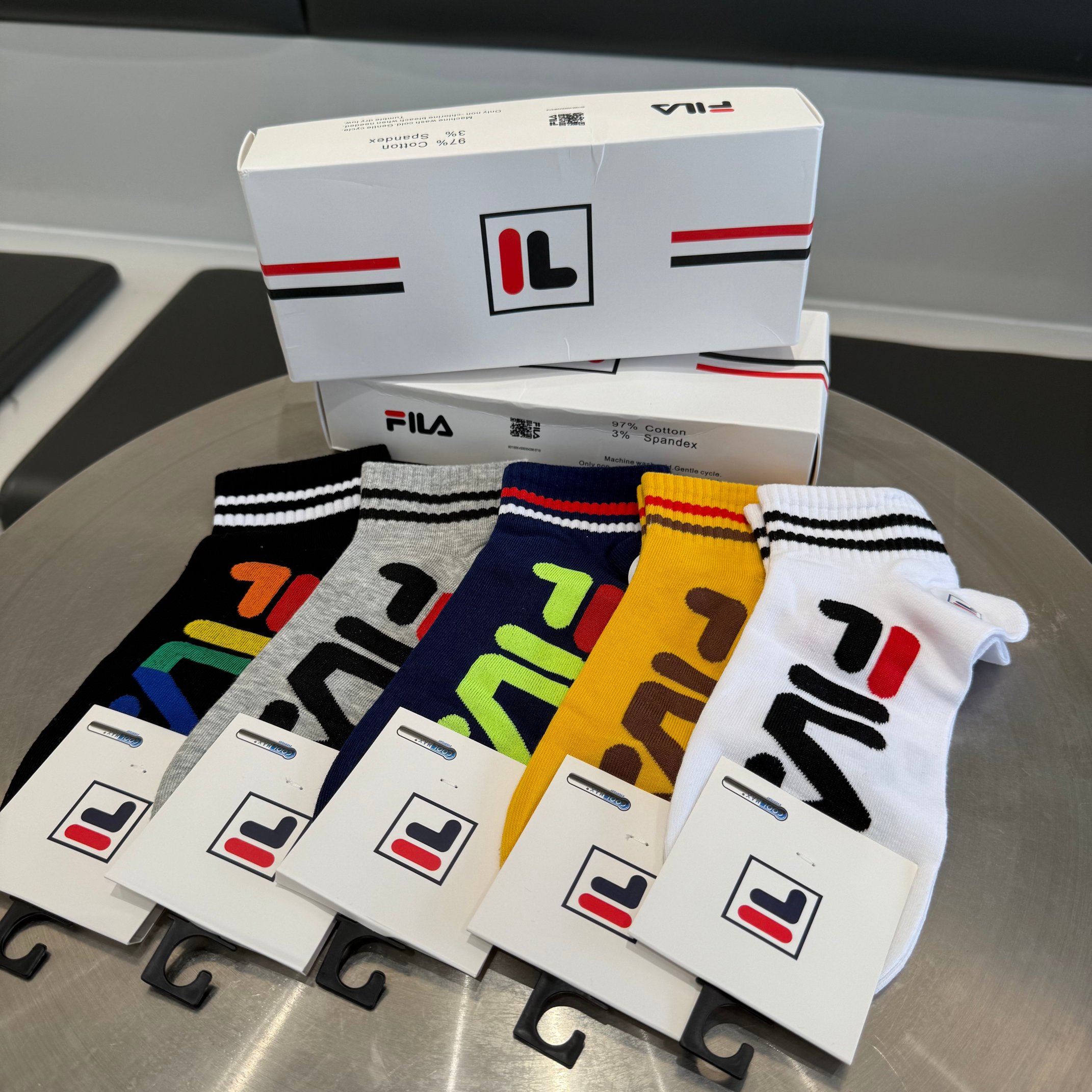 G376斐乐官方2025最新款低帮袜5双一盒