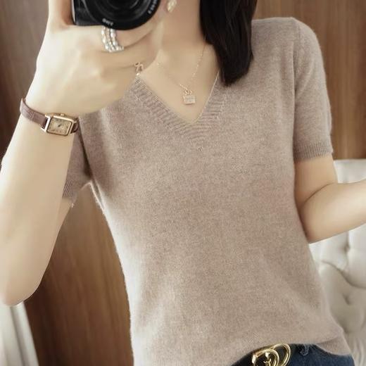 【清仓价】板绘极简针织衫系列 圆领短袖XK-006/V领短袖XK228 商品图1