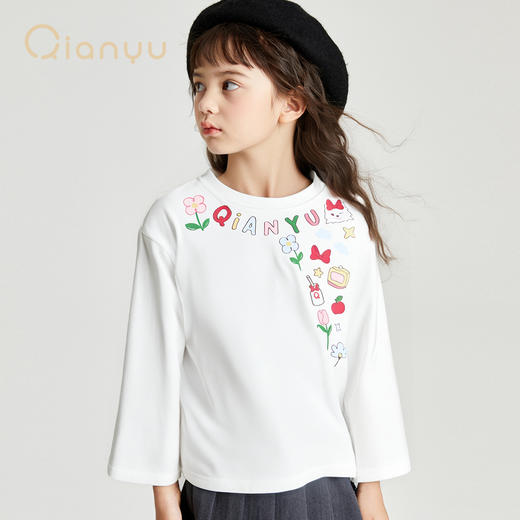 笛莎千与2025秋季新款女童可爱童趣印花长袖T恤 商品图2