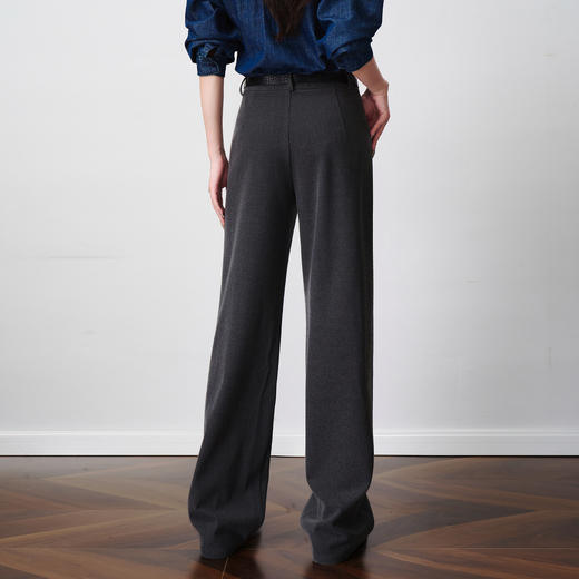OLrain欧芮儿2025新款女秋季磨毛通勤直筒西裤高腰垂感通勤休闲裤 商品图3