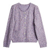 OLrain欧芮儿法式简约花式纱紫色毛织开衫女秋季2025新款质感上衣 商品缩略图3