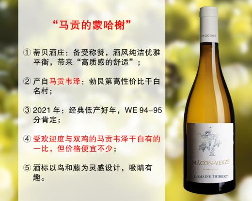 【现货特促，整箱更优惠】“马贡的蒙哈榭”：蒂贝酒庄马贡韦泽旗舰干白（2021年） 商品图0