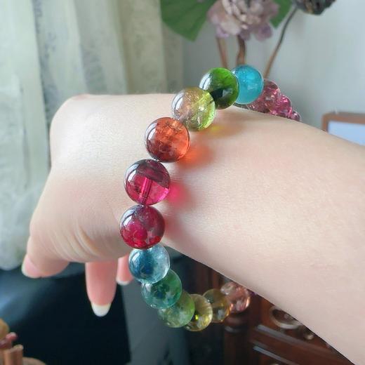8.5mm单圈浓颜彩虹碧玺手串 商品图7