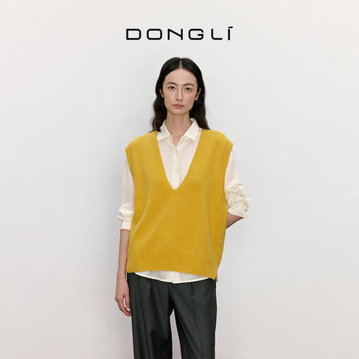 东黎 • 山羊绒女士春秋全成型V领针织马甲背心外穿 3210 商品图5