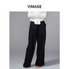 VIMAGE纬漫纪显瘦垂坠感休闲松弛直筒黑色2025秋季新款阔腿裤V2405107 商品缩略图3
