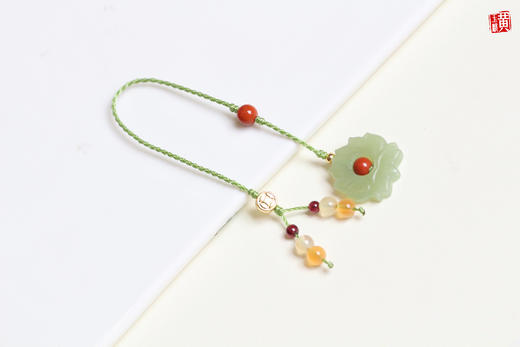 和田玉青玉【莲花】手机挂饰 商品图2