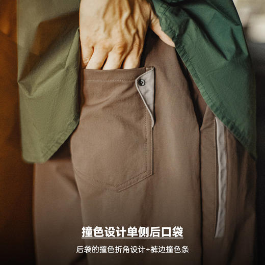 马登工装美式复古四面弹休闲裤卡其色通勤抗皱锥型薄款长裤子男秋 商品图3