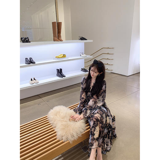 金蘑菇菇  秋季の恋歌 / 复古优雅碎花系 私服碎花裙针织连帽 商品图6