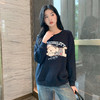 奢姿大码女装2025秋季趣味减龄字母绣花卫衣胖妹妹时尚休闲上衣9953135176 商品缩略图1
