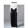 VIMAGE纬漫纪显瘦垂坠感休闲松弛直筒黑色2025秋季新款阔腿裤V2405107 商品缩略图5