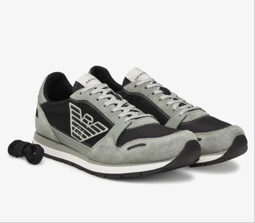 Emporio Armani 男士经典百搭网眼真皮运动休闲鞋 12431 商品图7