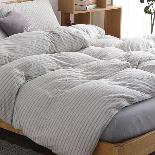 【天竺棉学生三件套】天竺棉学生三件套条纹纯色学生宿舍床品件套全棉纯棉 商品图9