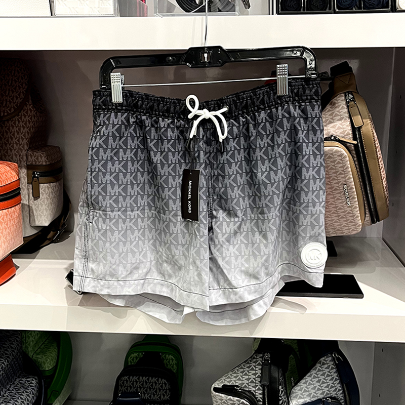 Michael Kors/MK 25春夏新款男士休闲度假渐变Logo抽绳泳裤沙滩裤