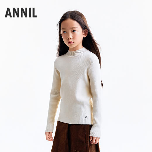 【实体店同款】男女童中领长袖针织衫秋季新款安奈儿童装AM534124 商品图2
