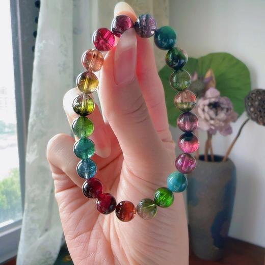 8.5mm单圈浓颜彩虹碧玺手串 商品图1