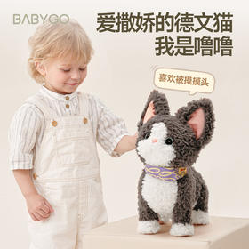 BABYGO德文猫咪玩偶电动仿真毛绒小猫玩具可爱公仔