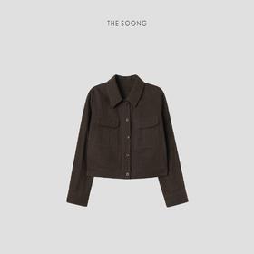 THESOONG"奢感老钱"纯亚麻细腻呼吸筋骨廓形感翻领外套HWWT7643