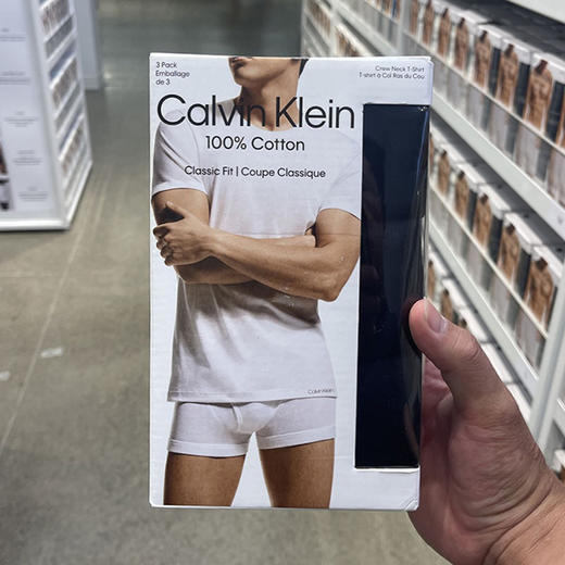Calvin Klein/CK 男士纯棉经典版型透气圆领打底衫短袖T恤 3件装 商品图0