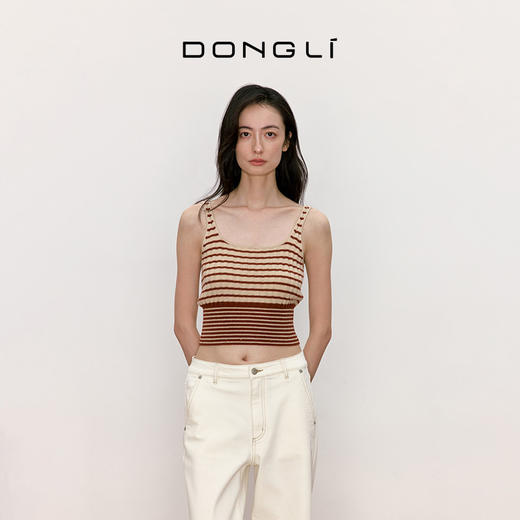 东黎 • 我不被驯化 新序条纹 山羊绒女士秋季打道背心 5371 商品图2