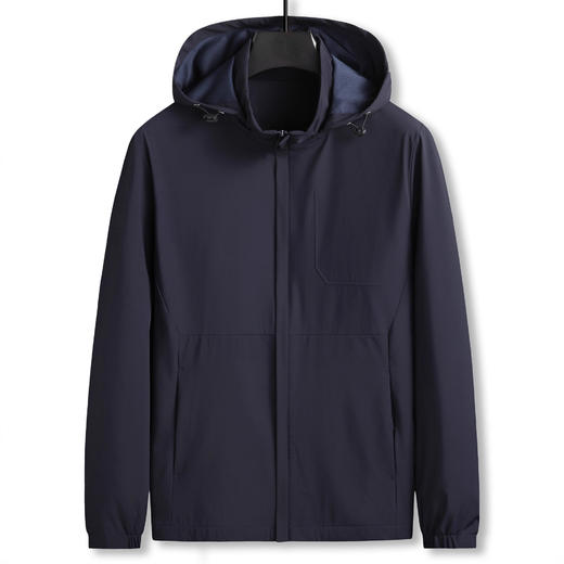 【DK】大依优型大码男士防风茄克衫秋季新款休闲夹克外套胖子户外休闲外套可脱卸帽 商品图3