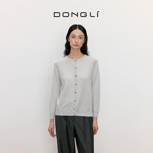 东黎 • 山羊绒女士秋冬圆领多色开衫 17A126 商品图1