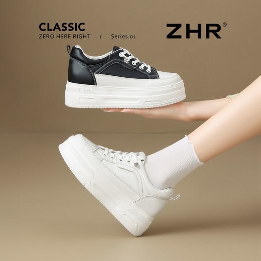 ZHR【6cm】厚底内增高小白鞋春秋新款百搭运动休闲鞋百搭舒适女鞋 商品图2