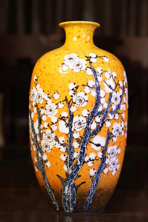 高温窑变彩虹颜色釉洒料堆画《东凤吹着便成春》 商品图0