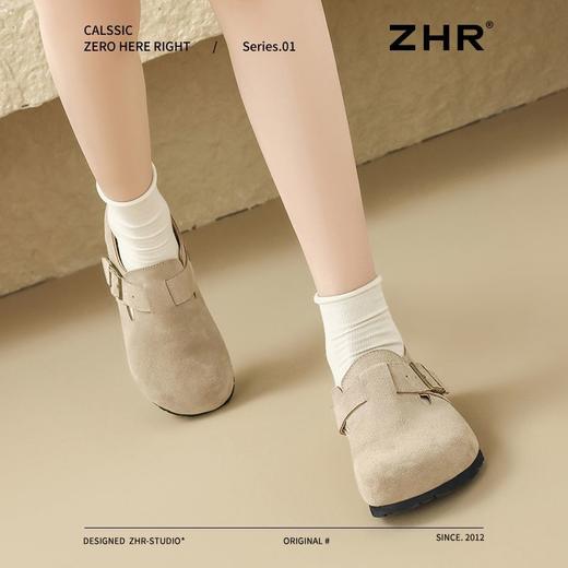 ZHR则则【反绒牛皮】勃肯鞋女百搭一脚蹬懒人鞋女新款复古单鞋女 商品图6
