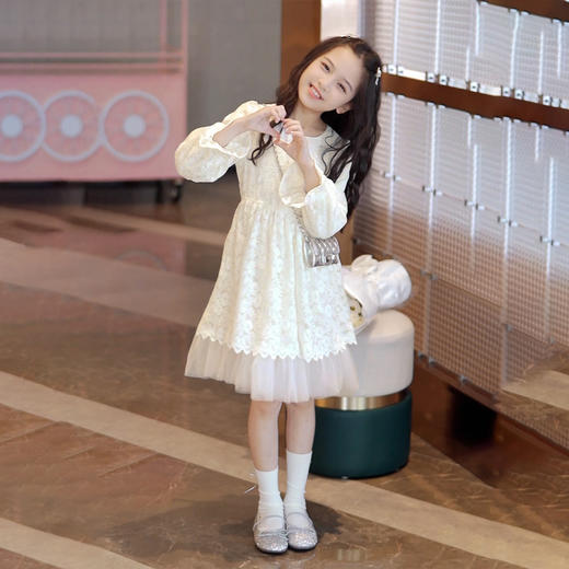 蕾丝灯笼袖连衣裙 商品图3