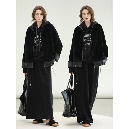 COCOBELLA拉贡质感皮草外套女假两件仿皮毛一体大衣FU3105-2 商品图1