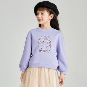 笛莎Deesha 2025秋季新款女童休闲时尚趣味绣花卫衣